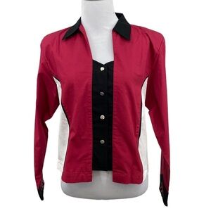 Cumberland Outfitters Button Front Shirt Womens‎ Size Large Red Black Western